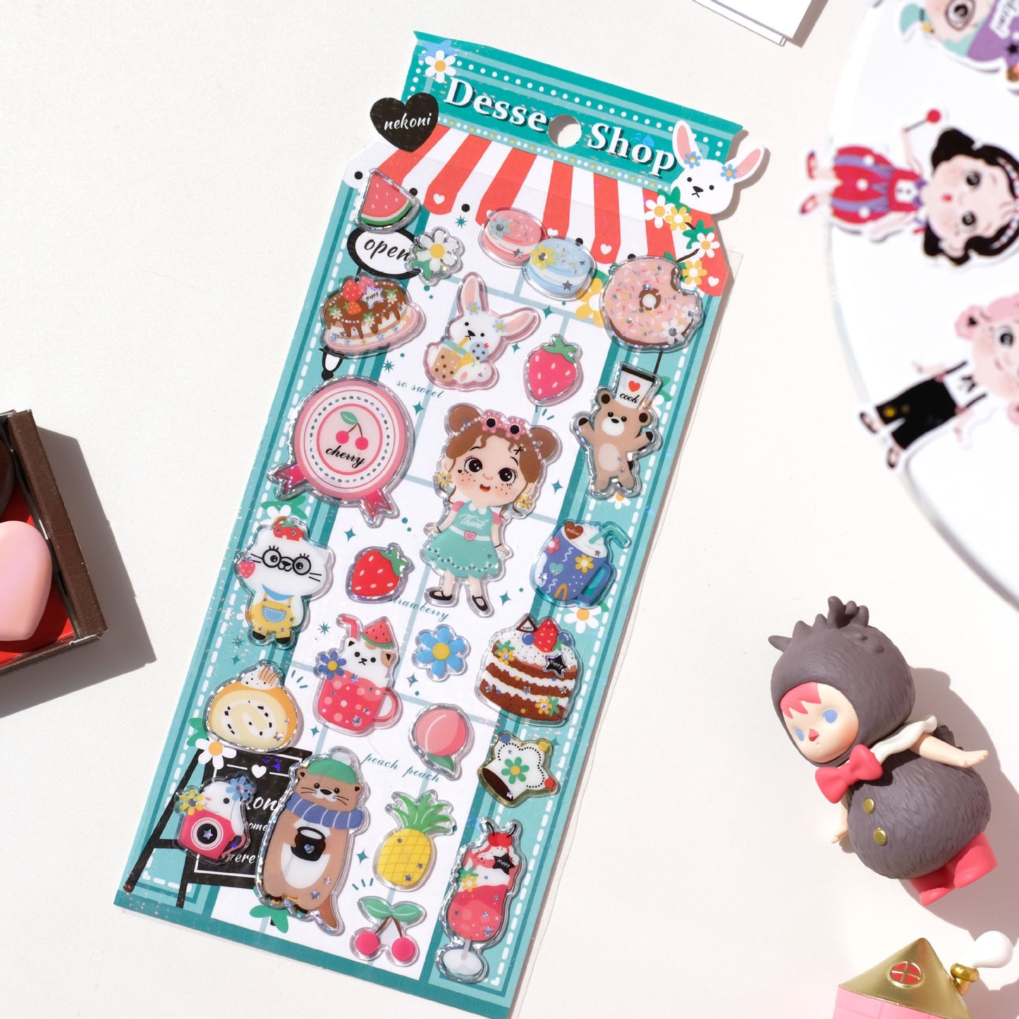 NEKONI Little Girl Transparent Cystal sticker, 20-pcs