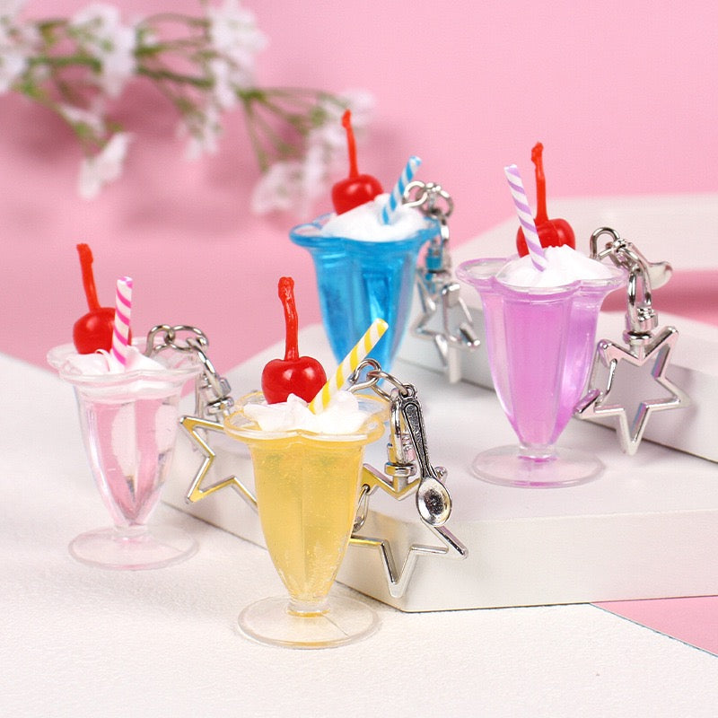 Summer drink cup key charm, 10-pcs
