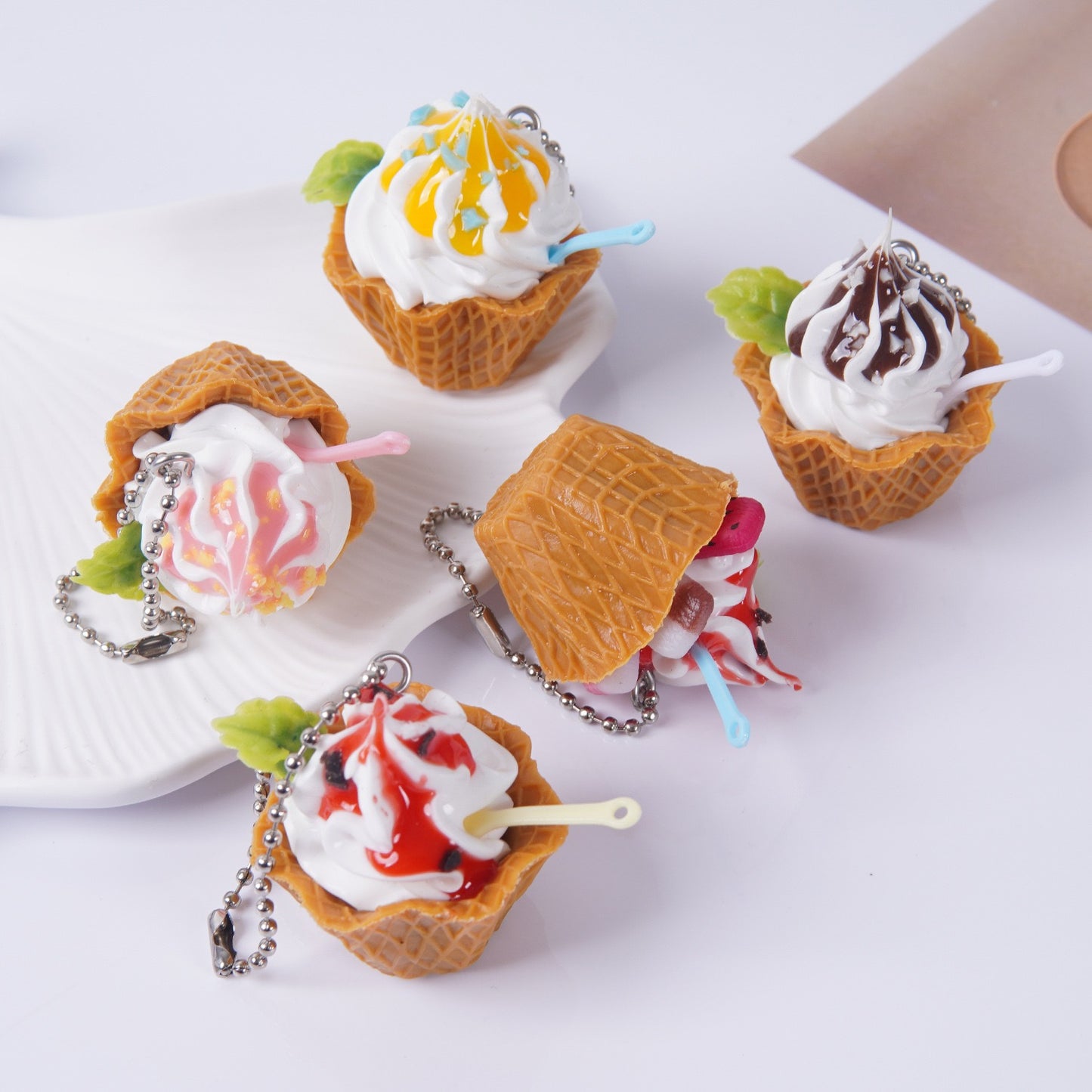 Summer Ice cream key charm, 10-pcs