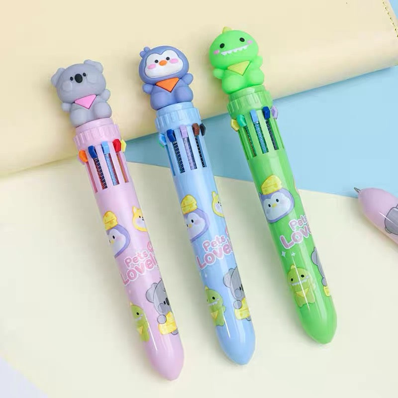 Lovely Pets Ten Color Ballpoint Pen, 36-pcs