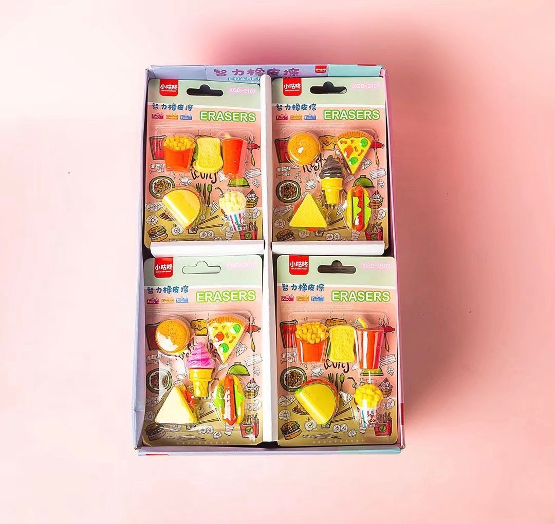 Novelty Themed Eraser, 24-cards