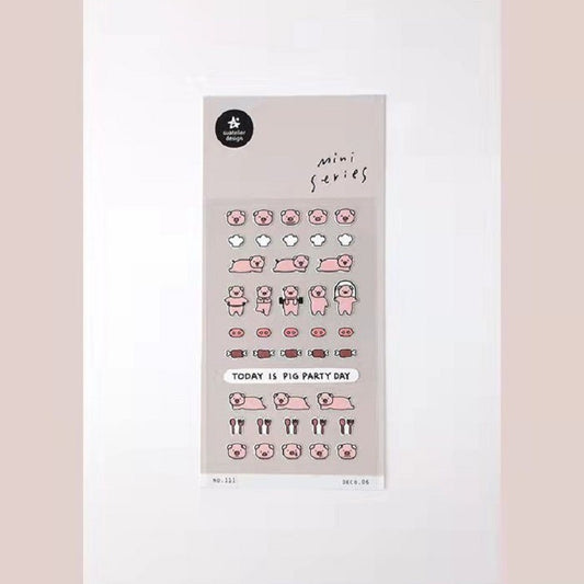 Suatelier cute pig sports diary sticker, 20-pcs