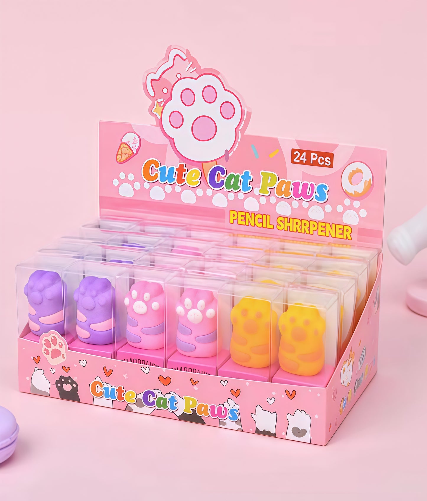 Cat Paws Mini Pencil Sharpener, 576-pcs/set