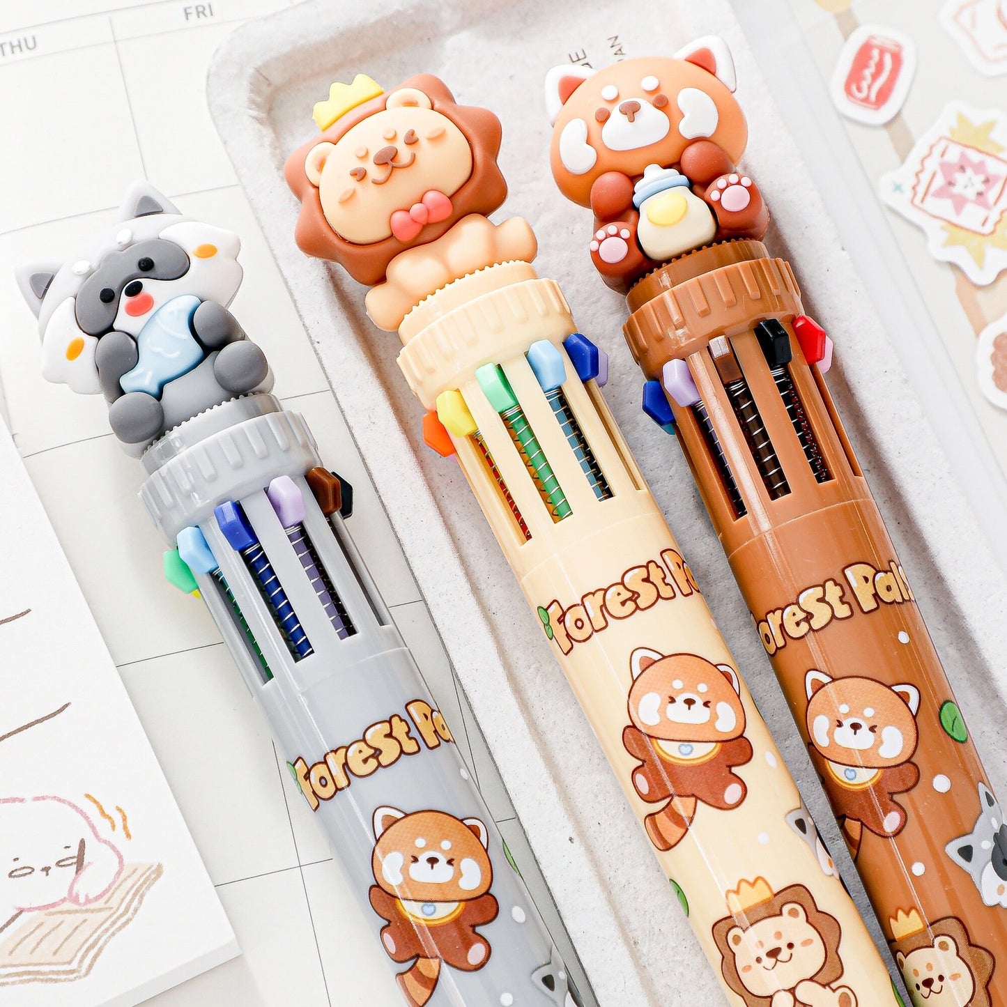 Forest Pals Ten Color Ballpoint Pen, 36-pcs