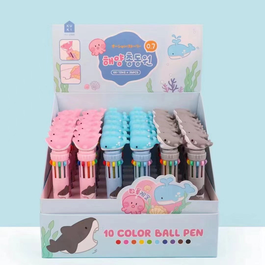 Ocean animal Ten Color Ballpoint Pen, 36-pcs