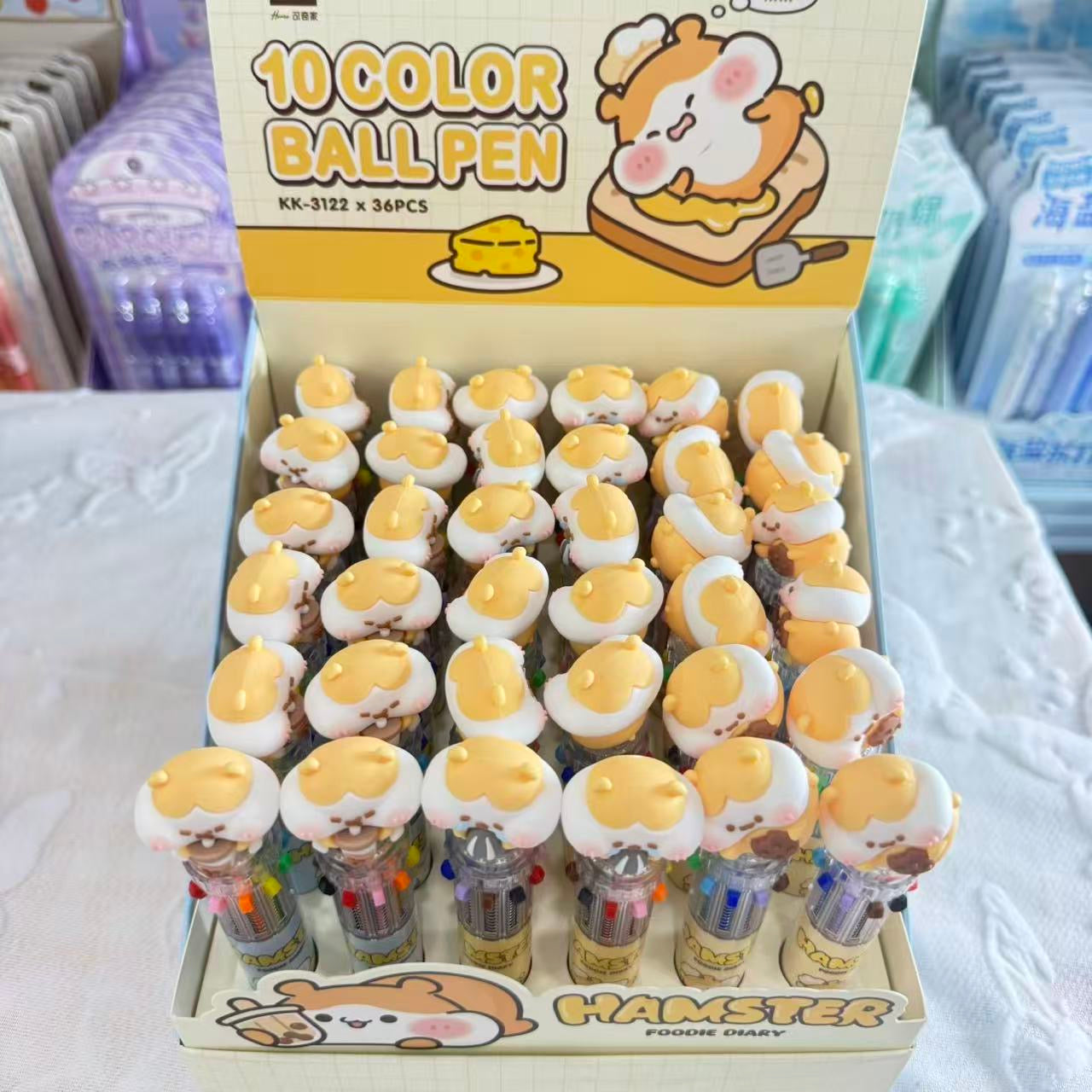 Hamster Ten Color Ballpoint Pen, 36-pcs