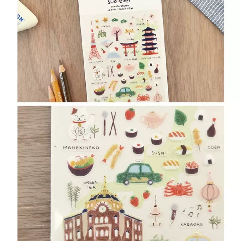 Suatelier Daily in Tokyo Sticker, 20-pcs