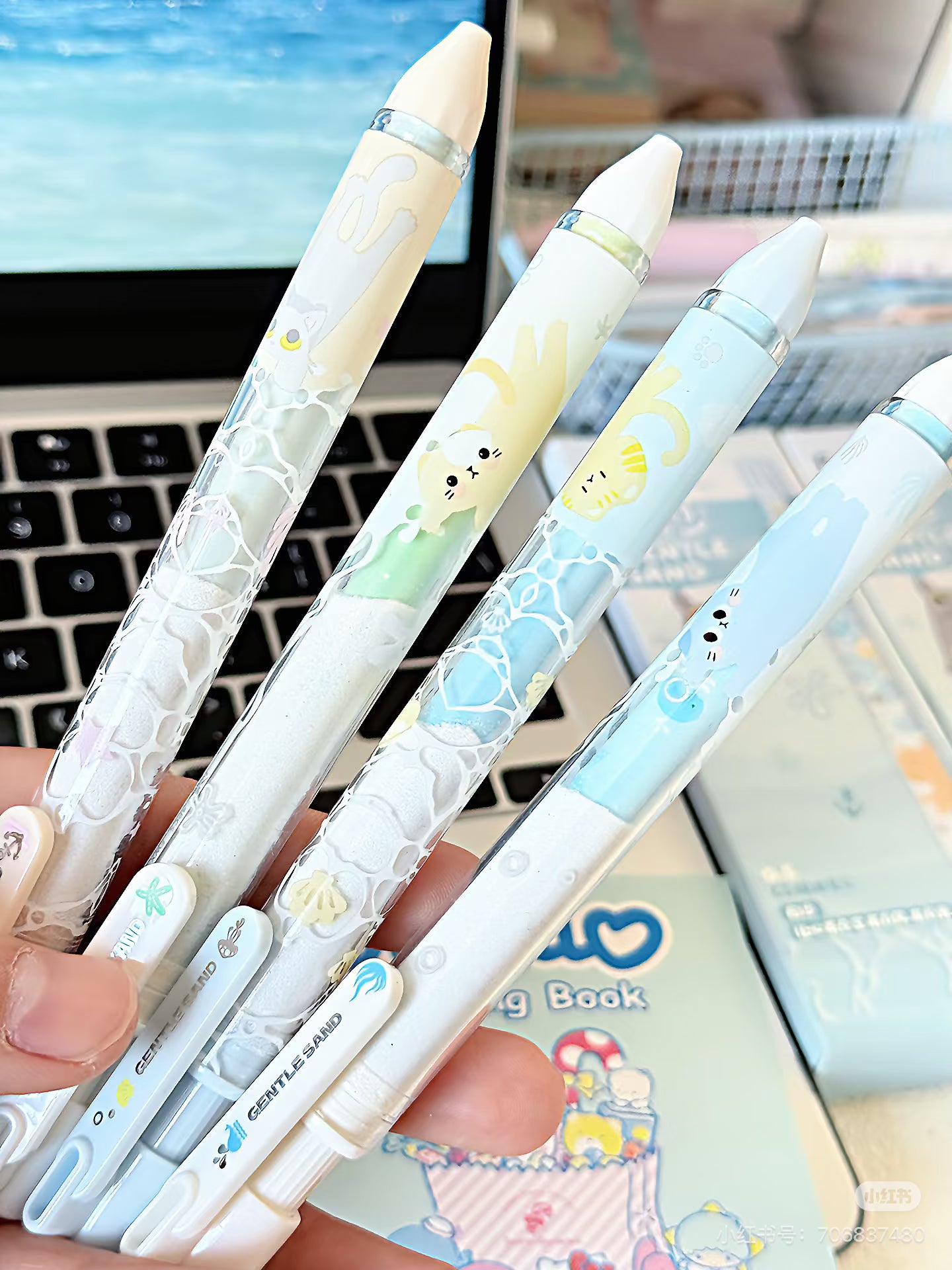 Ocean Sand Cat 0.5mm Gel Pen, 20-pcs