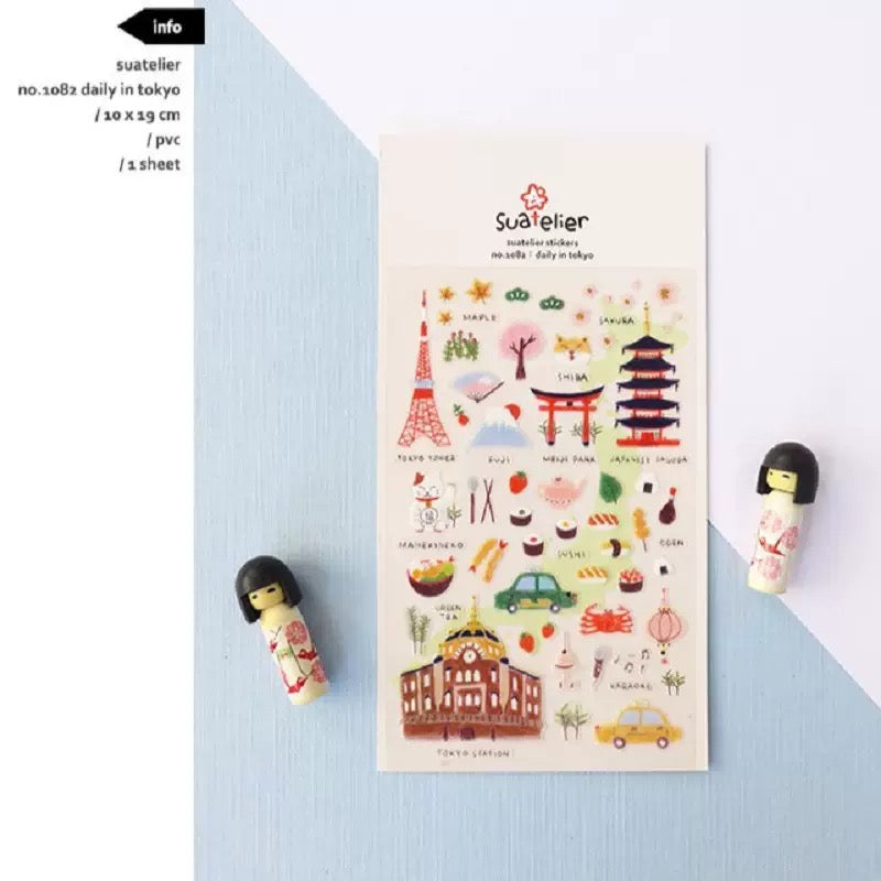 Suatelier Daily in Tokyo Sticker, 20-pcs