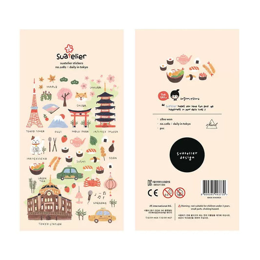 Suatelier Daily in Tokyo Sticker, 20-pcs