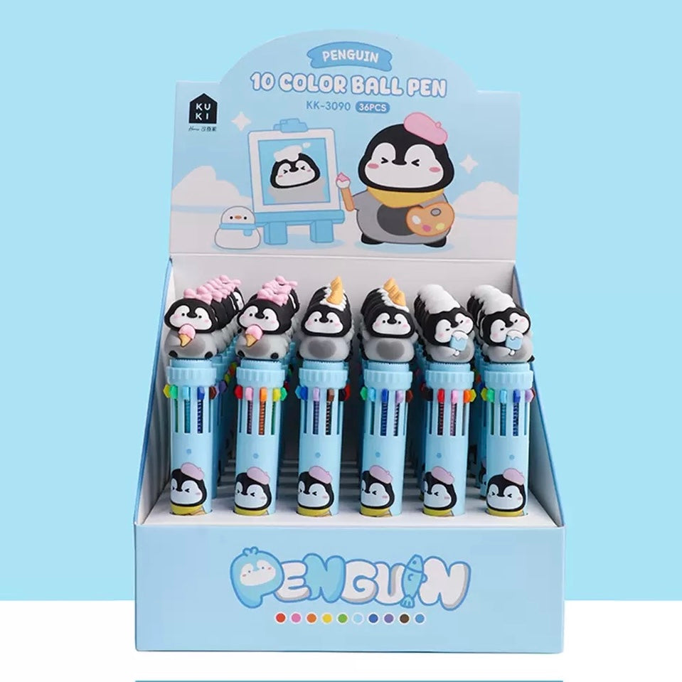 Penguin Ten Color Ballpoint Pen, 36-pcs