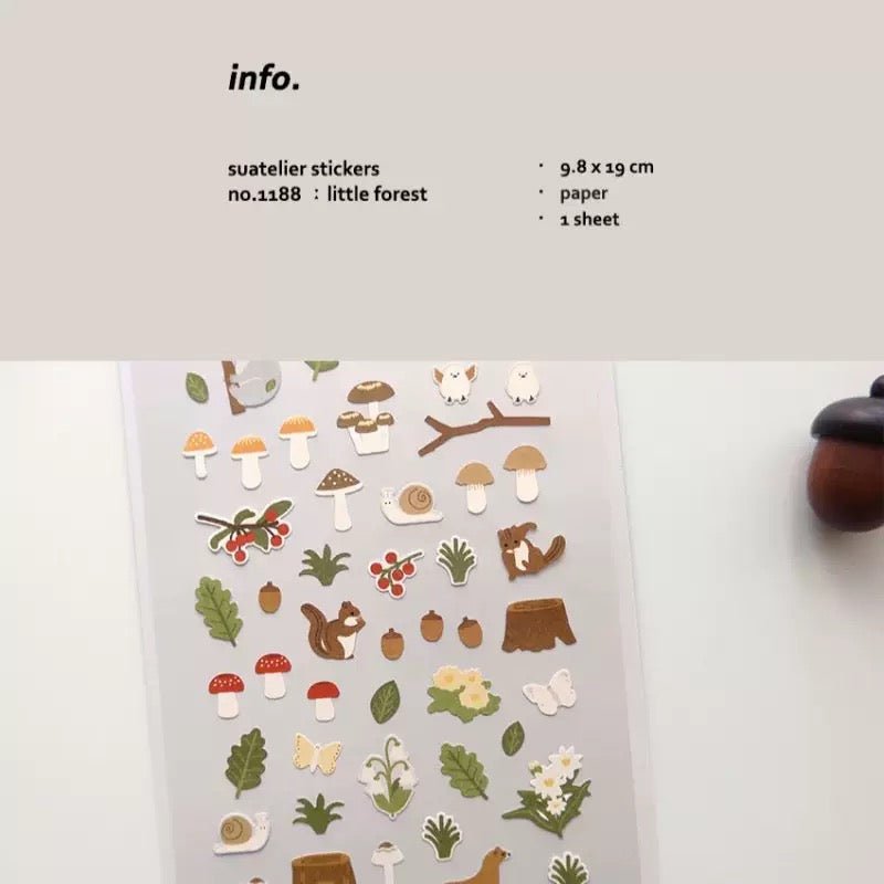 Suatelier Little Forest Sticker, 20-pcs