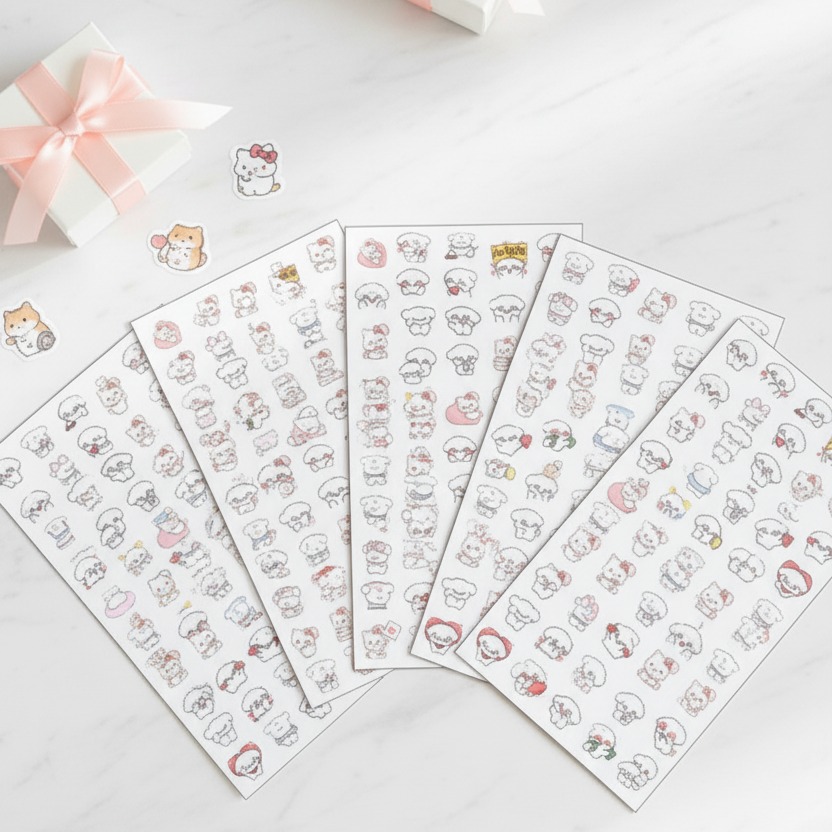 放大版竖版猫猫贴纸产品照片