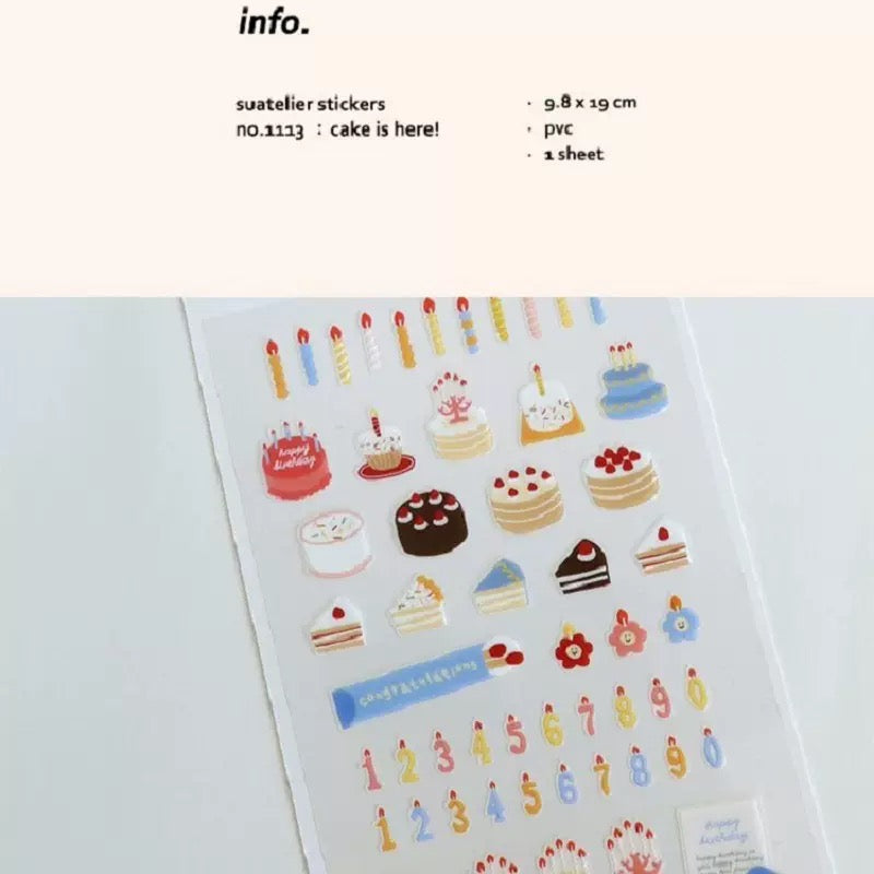 Suatelier Cake is Here! Sticker, 20-pcs
