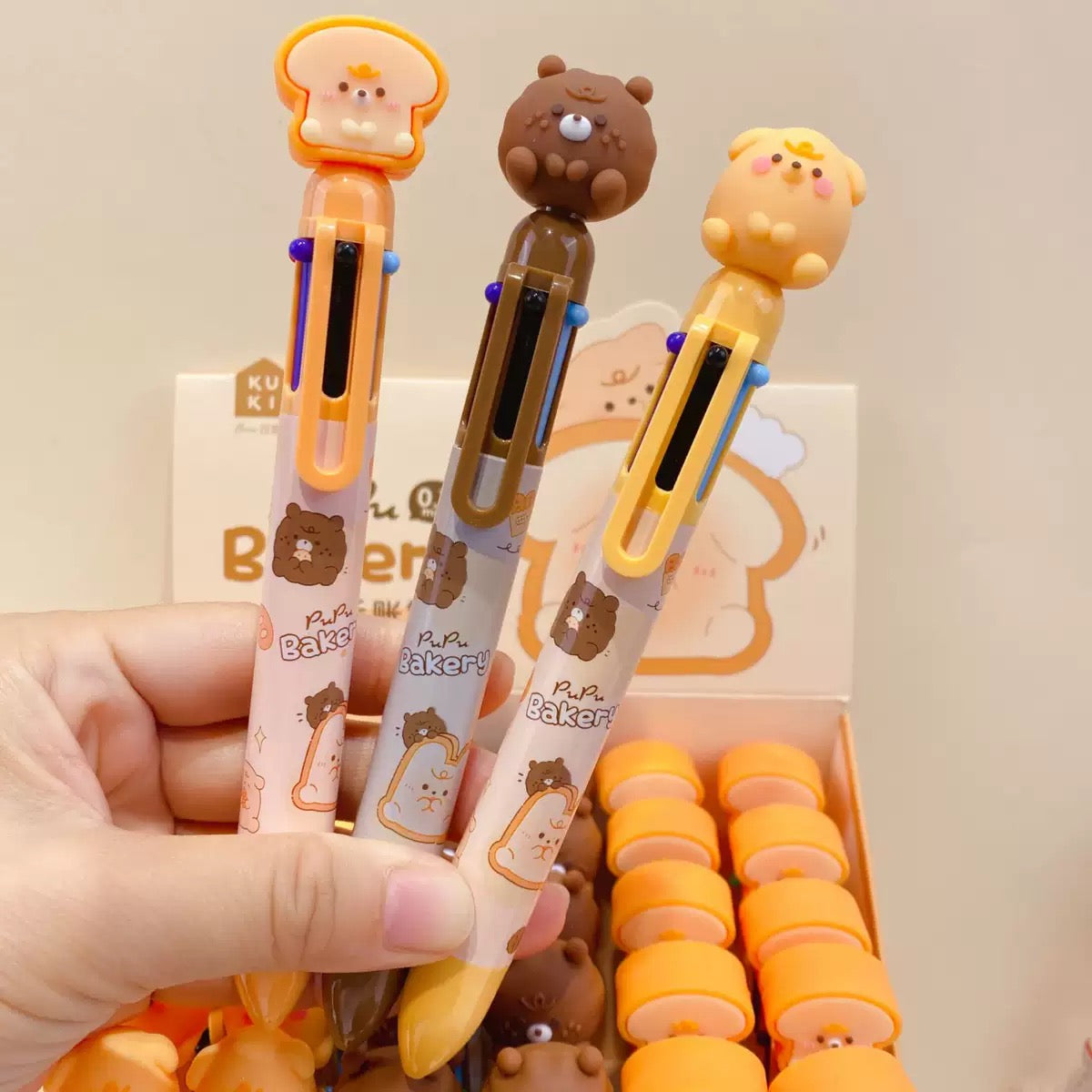 PuPu Bakery Six Color Ballpoint Pen, 36-pcs