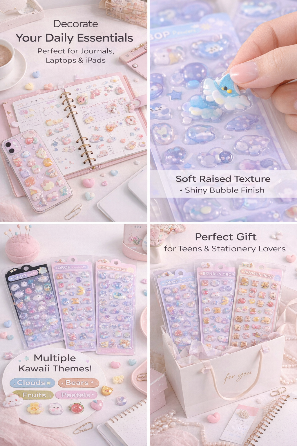 3D Sticker Cute Animal & Dessert Collection, 20-pcs/set