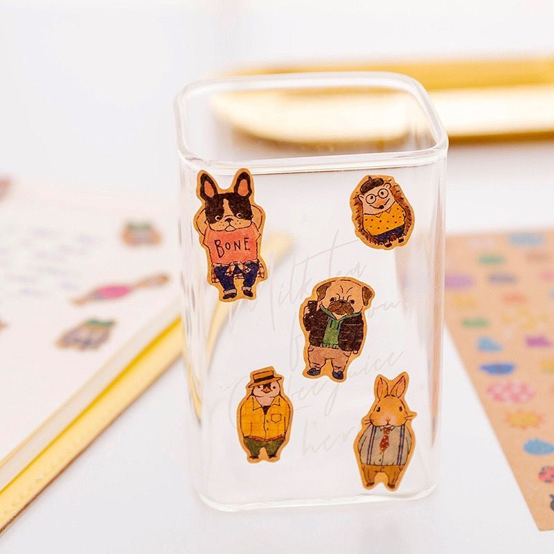 Kraft Paper Sticker Sheet, 18-pcs