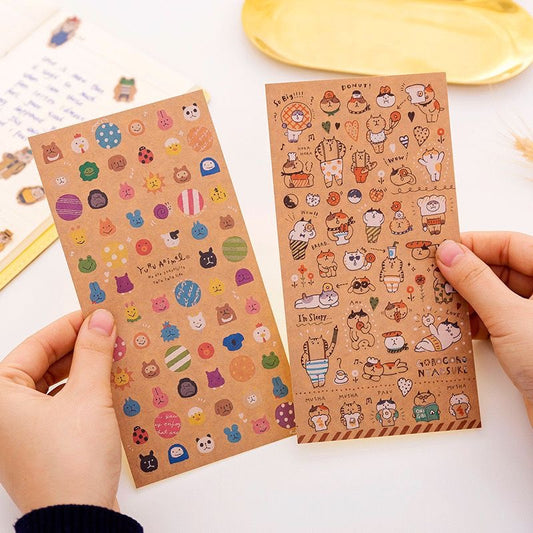 Kraft Paper Sticker Sheet, 18-pcs