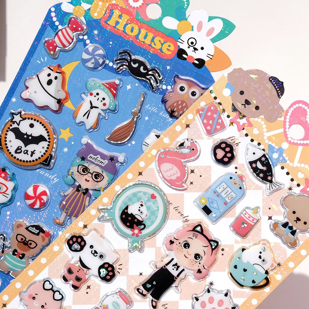 NEKONI Little Girl Transparent Cystal sticker, 20-pcs