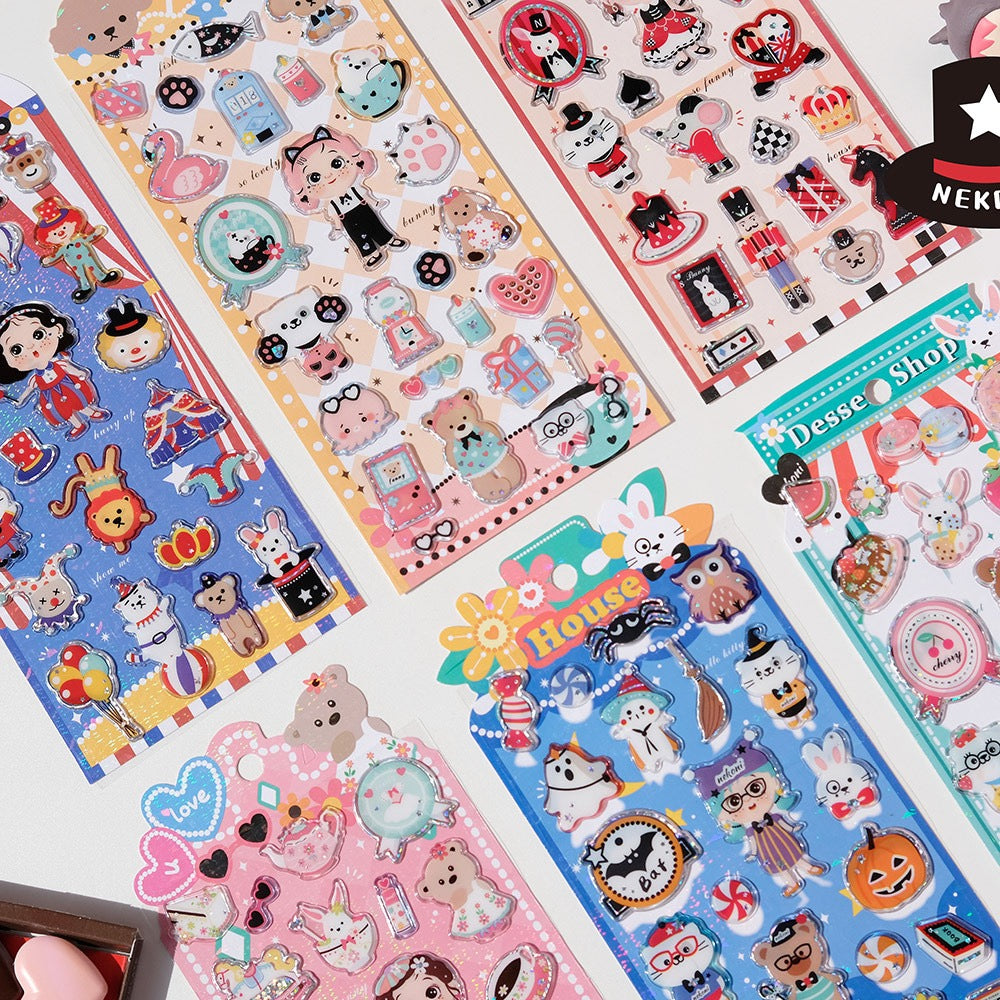NEKONI Little Girl Transparent Cystal sticker, 20-pcs