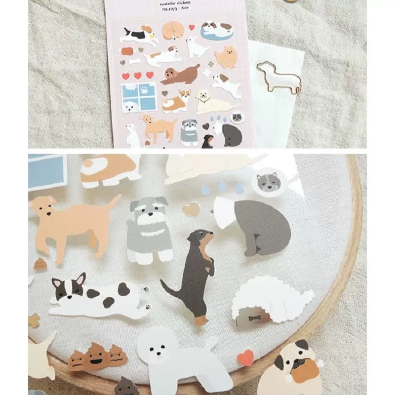 Suatelier arrr puppy paper sticker, 20-pcs
