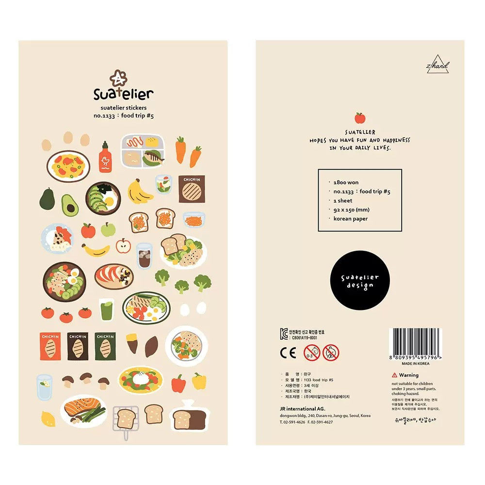 Suatelier Food Trip #5 Sticker, 20-pcs