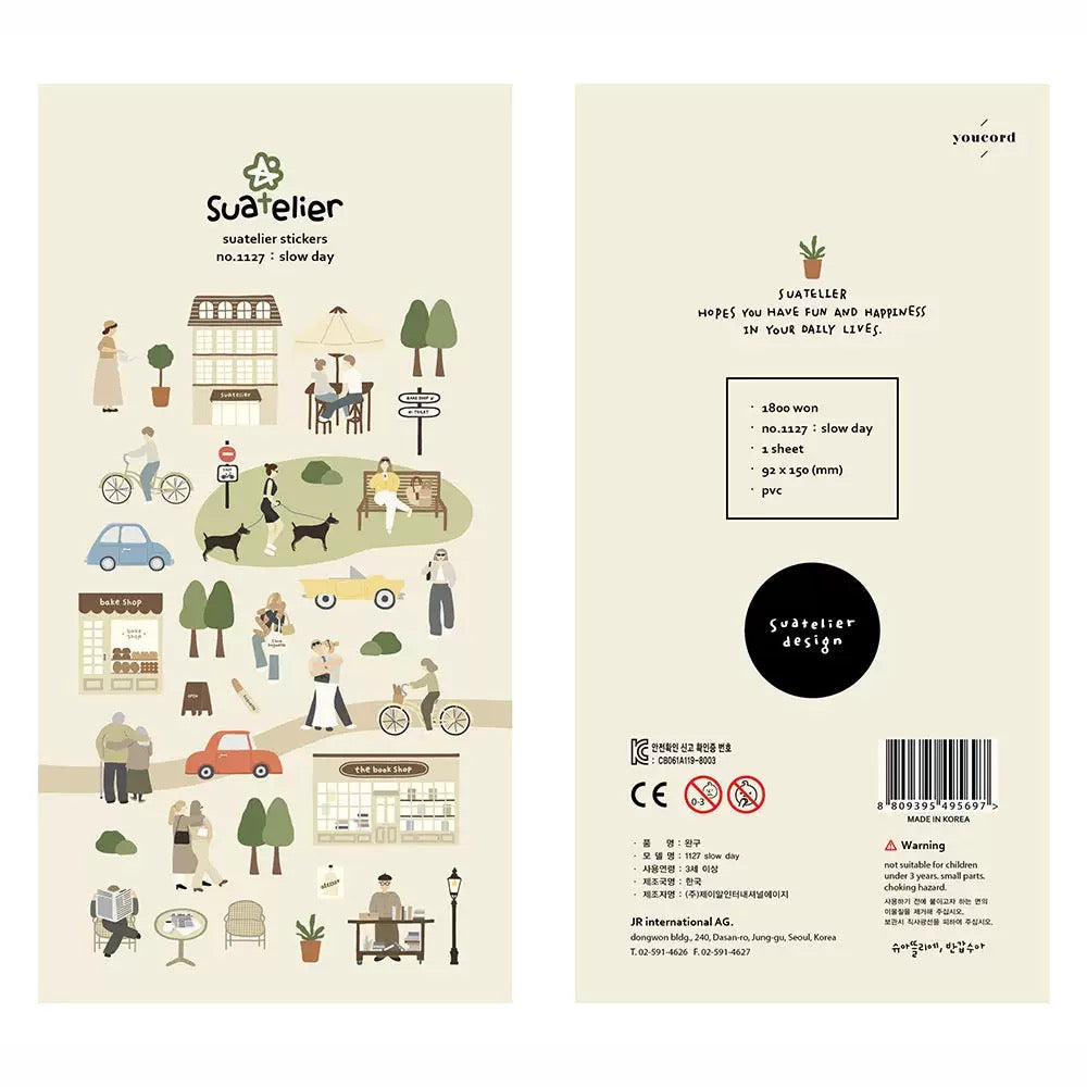 Suatelier Slow Day Sticker, 20-pcs