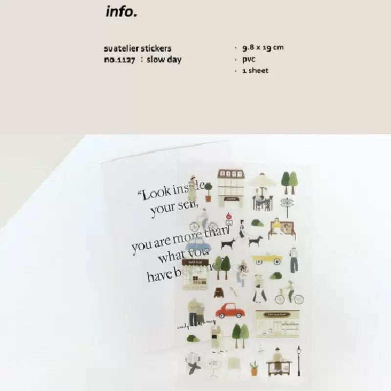 Suatelier Slow Day Sticker, 20-pcs