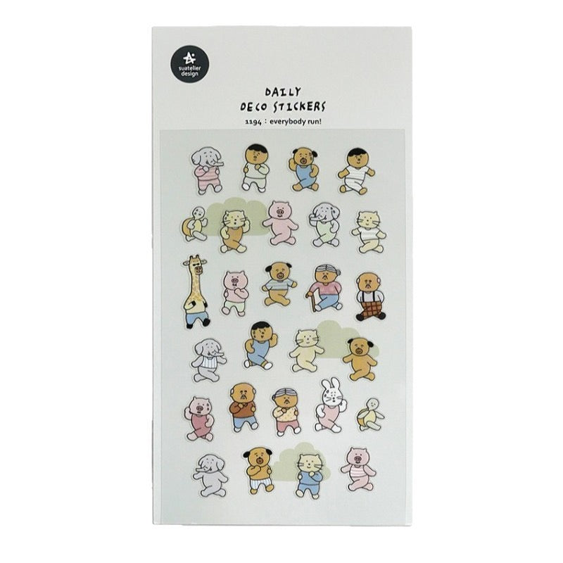 Suatelier Everybody Run! Sticker, 20-pcs