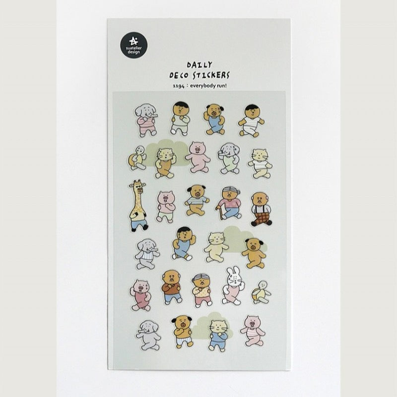 Suatelier Everybody Run! Sticker, 20-pcs