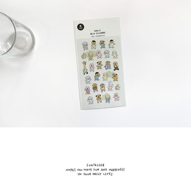 Suatelier Everybody Run! Sticker, 20-pcs