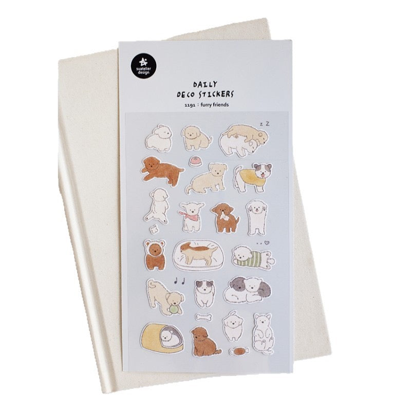Suatelier Furry Friend Sticker, 20-pcs