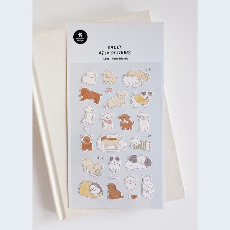 Suatelier Furry Friend Sticker, 20-pcs