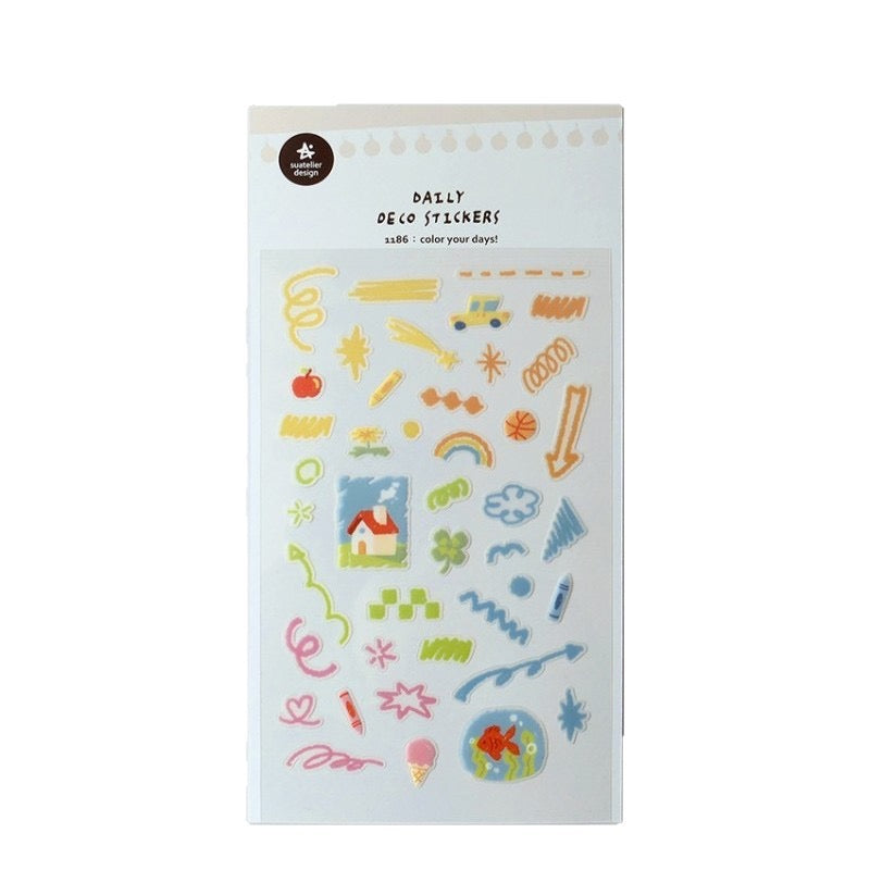 Suatelier Color Your Days Sticker, 20-pcs