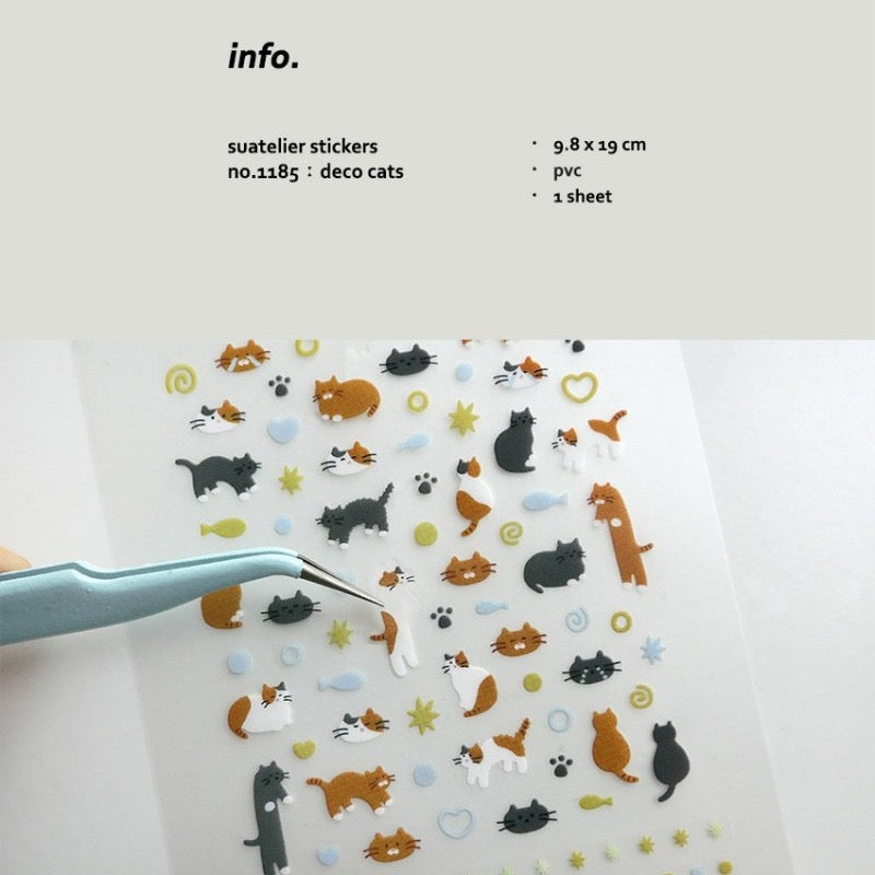 Suatelier Deco Cats Sticker, 20-pcs