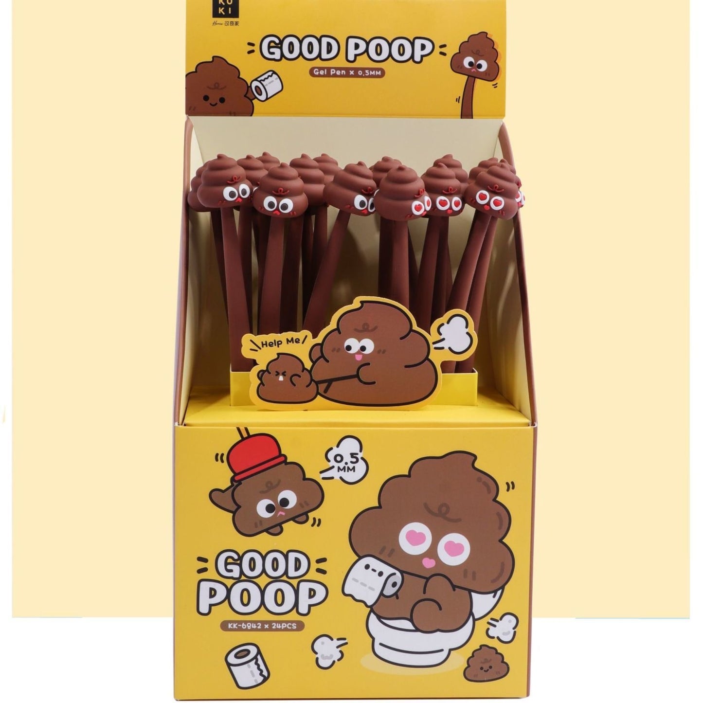 Poop Wiggle Gel Pen, 24-pcs