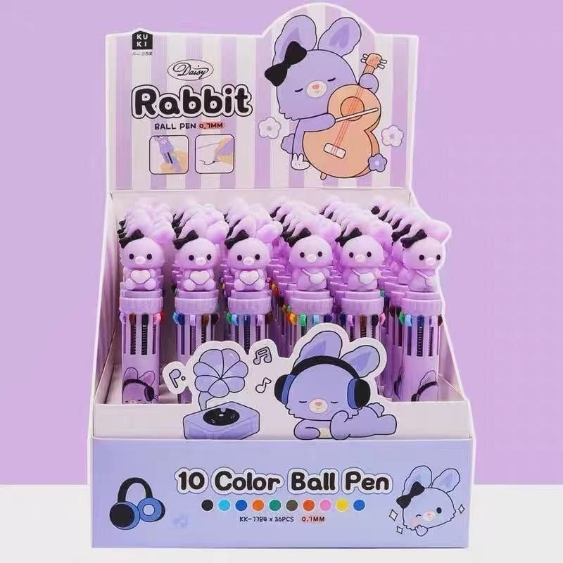 Daisy Rabbit Ten Color Ballpoint Pen, 36-pcs