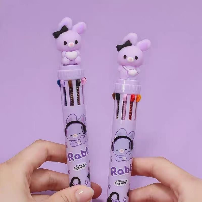 Daisy Rabbit Ten Color Ballpoint Pen, 36-pcs