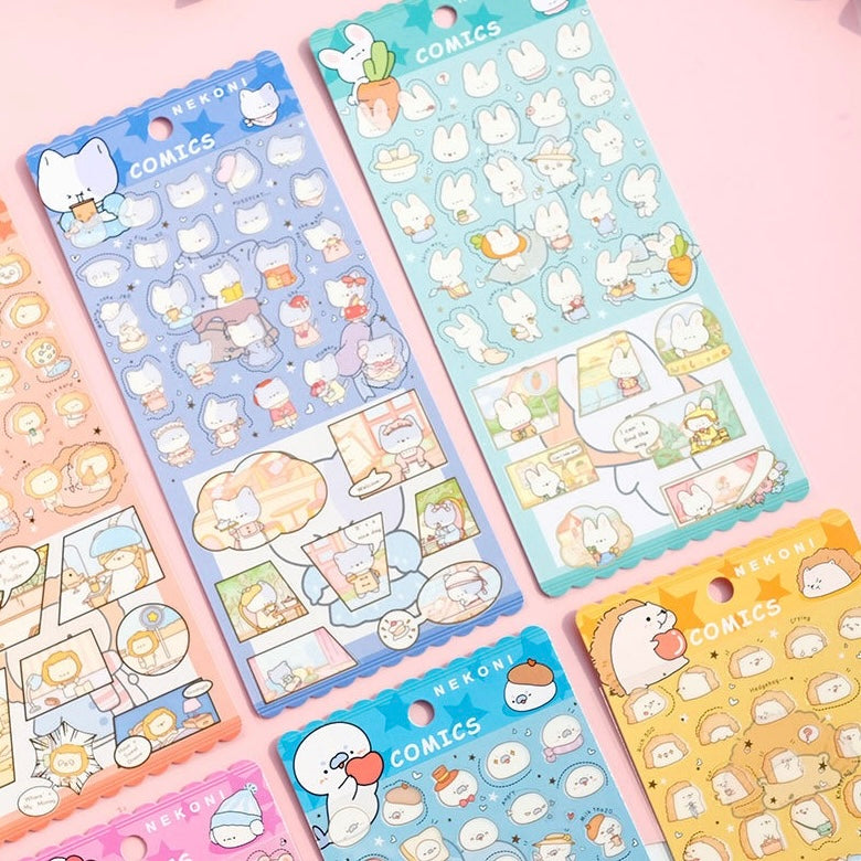 NEKONI Cute Animals Paper Stickers, 20-pcs