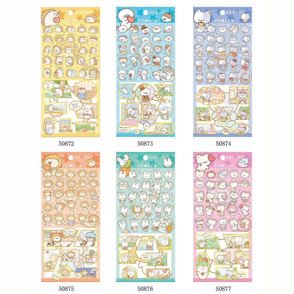 NEKONI Cute Animals Paper Stickers, 20-pcs