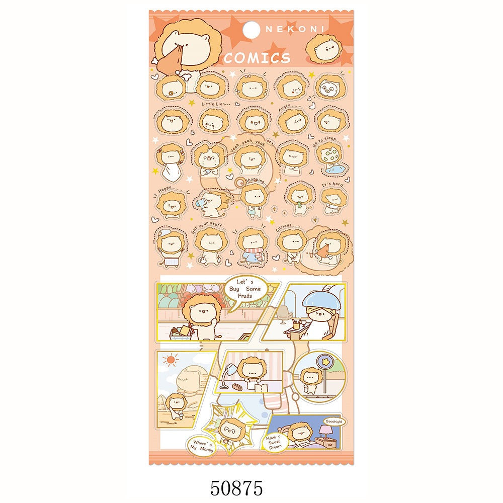 NEKONI Cute Animals Paper Stickers, 20-pcs