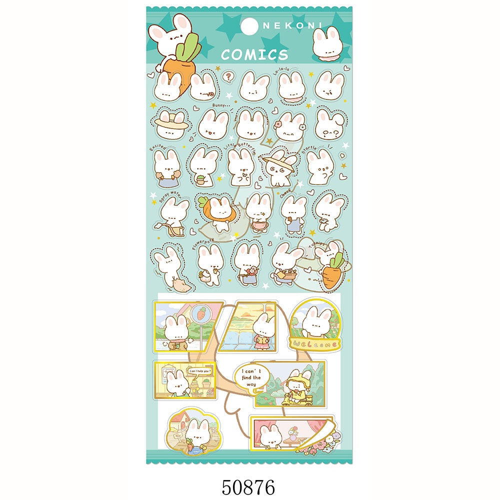 NEKONI Cute Animals Paper Stickers, 20-pcs