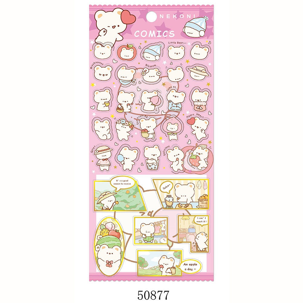 NEKONI Cute Animals Paper Stickers, 20-pcs