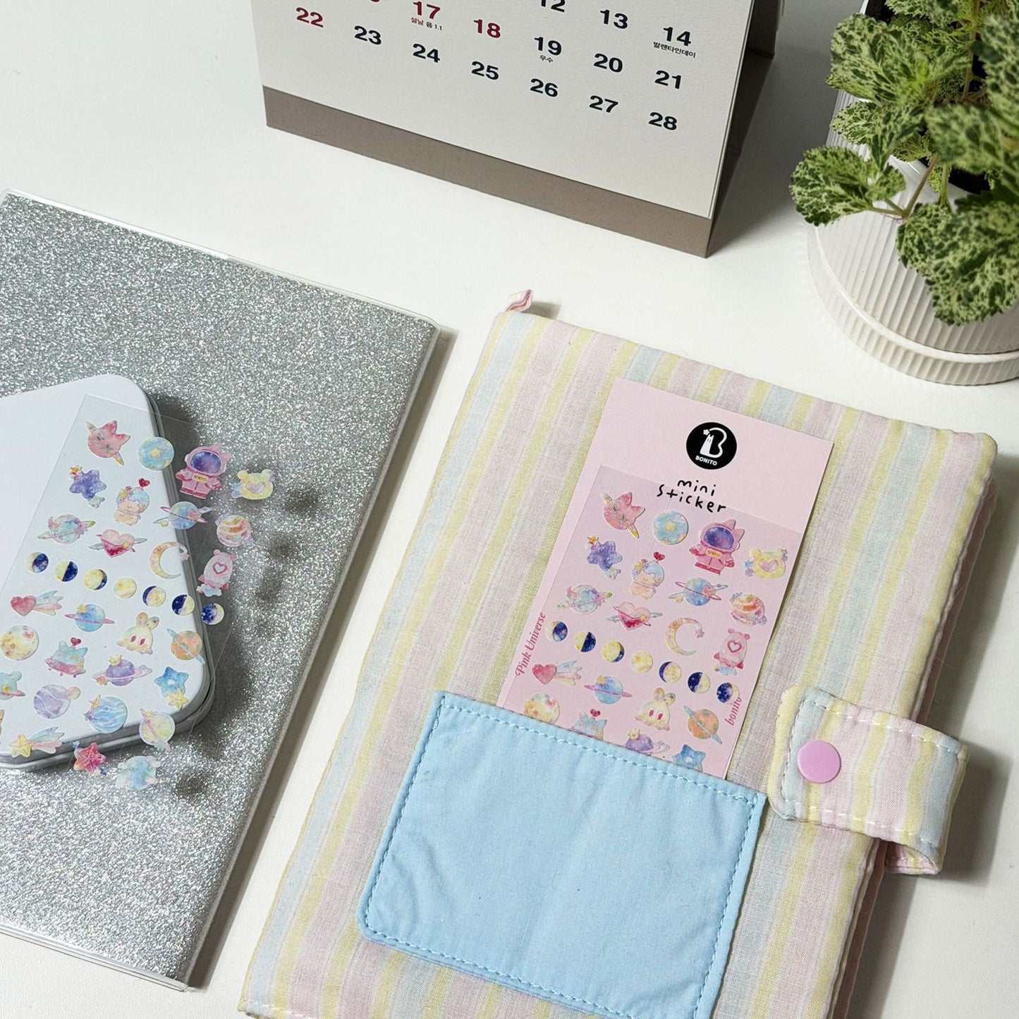 BONITO mini pink universe stickers, 20-pcs