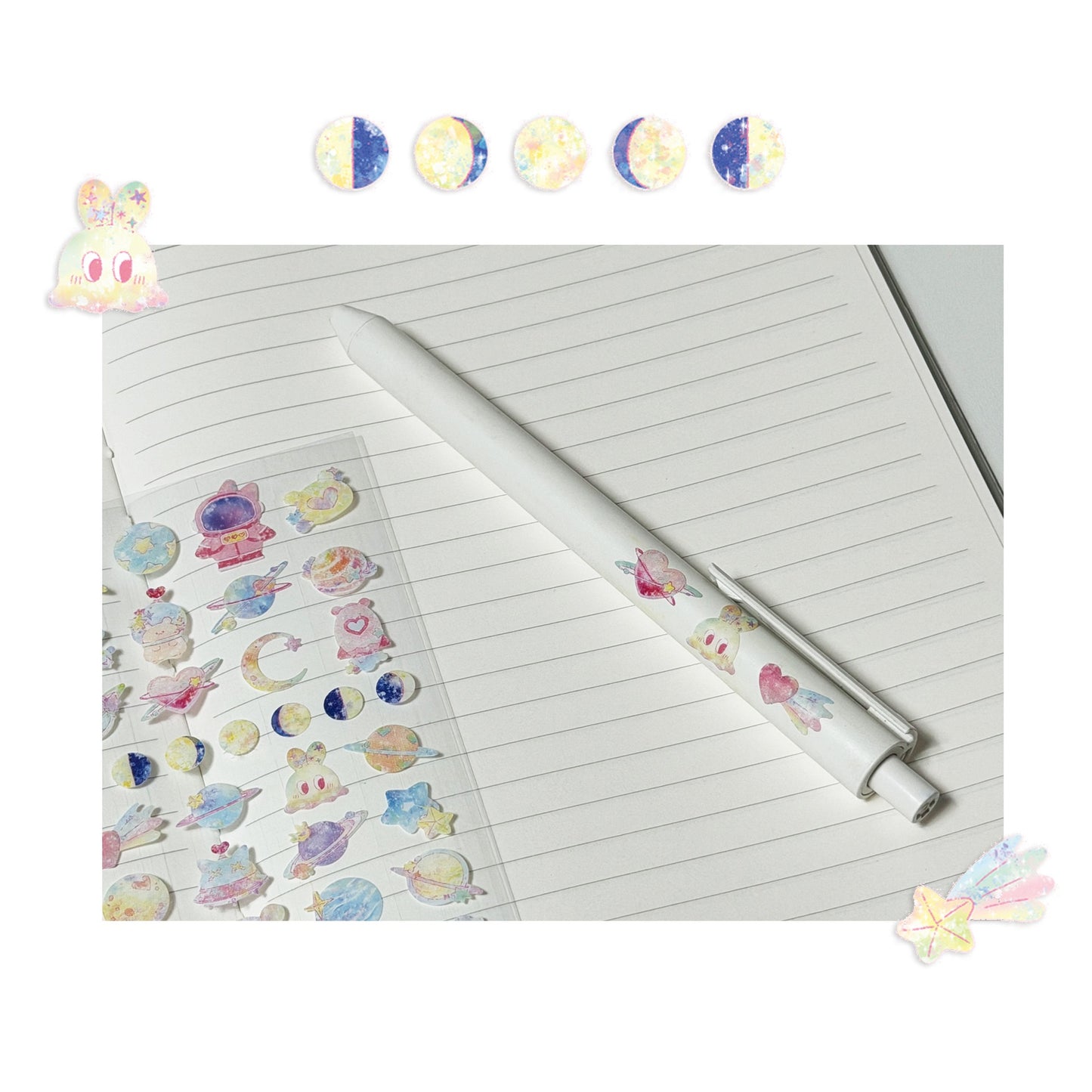 BONITO mini pink universe stickers, 20-pcs