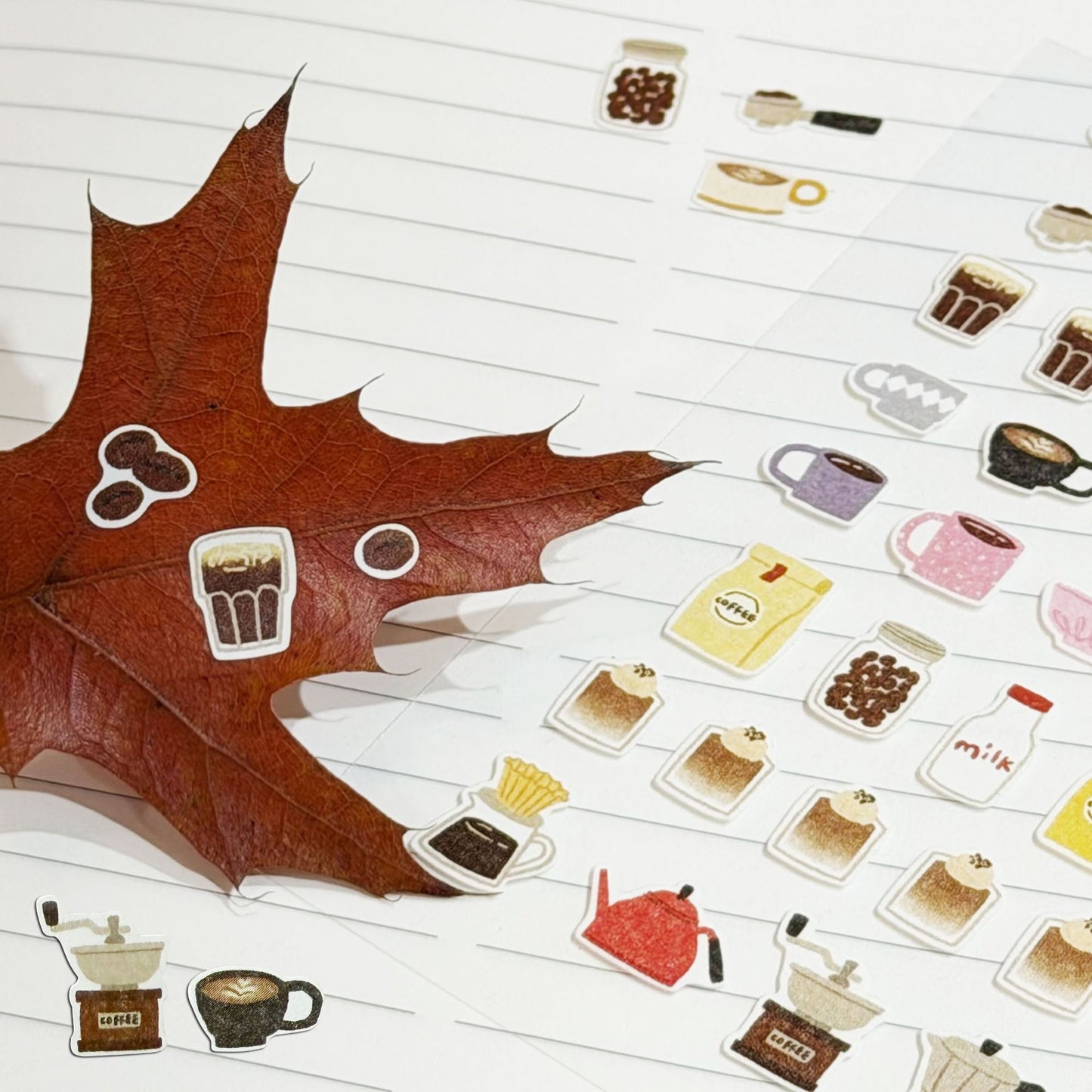 BONITO Coffee series mini stickers, 20-pcs