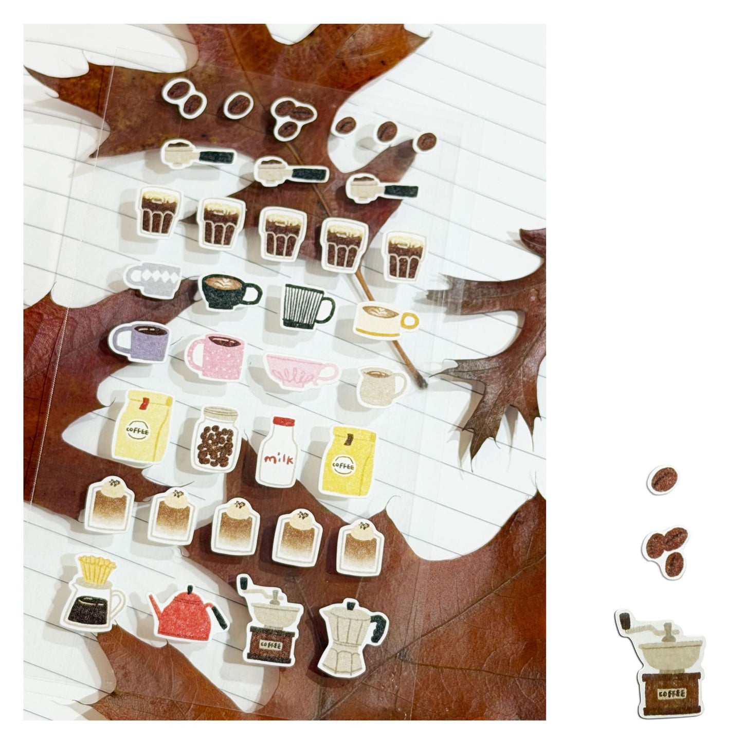 BONITO Coffee series mini stickers, 20-pcs