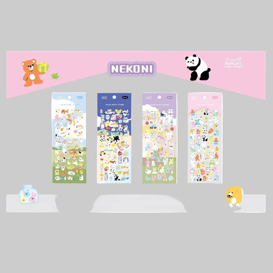 NEKONI Animal Journal PVC stickers, 20-pcs
