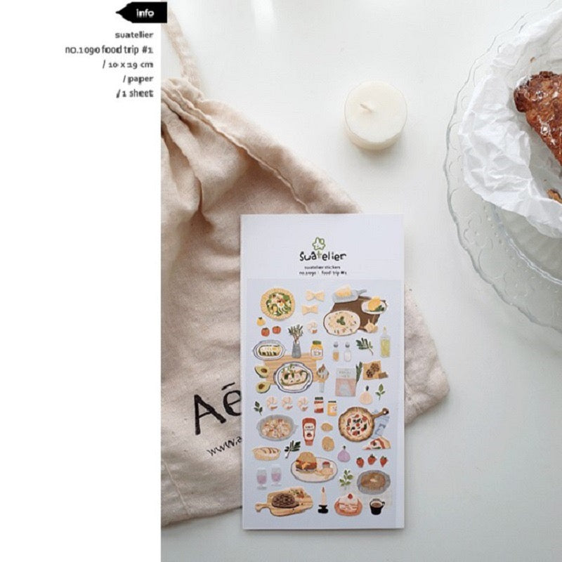 Suatelier Pizza Cuisine paper stickers, 20-pcs