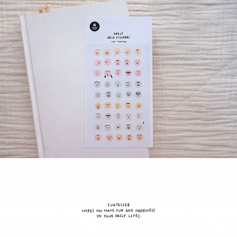 Suatelier Lively Days paper stickers, 20-pcs